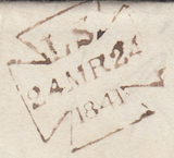 95809 - PL.8 (CB)(SG7) ON COVER LONDON TO JERSEY. 1841 entire Lon...