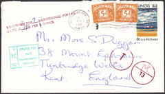 95993 - 1968 underpaid envelope US to Tunbridge Wells with...