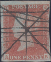 96027 1849 1D PL. 94 (SG8) INK MANUSCRIPT CANCELLATION.