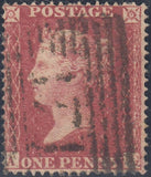 96067 - 1857 1D PL.47 ROSE-RED WHITE PAPER (SG40) GROUP OF 9 ALL LETTERED AG. A very unusual group all rose-red o...
