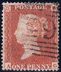 96279 - PL.198 (AG)(SG17). Used 1854 Die 1 1d pl.198 S.C.1...