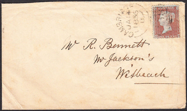 96304 - PL.8 (OH)(SPEC C6) ON COVER. 1856 envelope Cambrid...