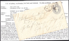 96322 - 1899 2½D BLUE-GREY S.T.O. FALFIELD (GLOS) AUSTRALIA. Envelope with QV 2½d blue-...