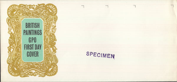 96381 - 1968 BRITISH PAINTINGS FDC 'SPECIMEN'. Fine unused 1967 British Paintings FDC (230x108)
