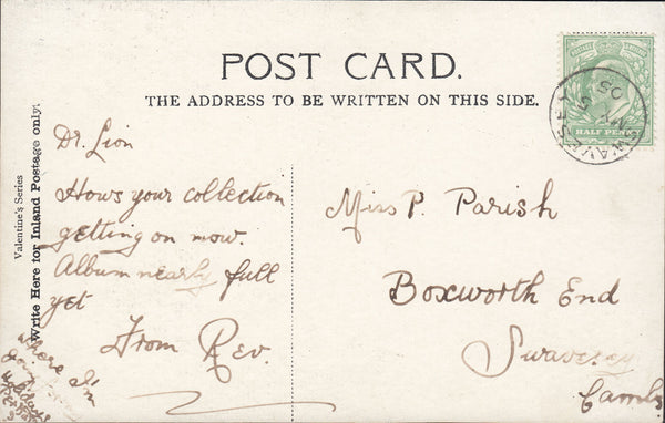 96396 - CAMBS. 1905 post card to Swavesey with KEDVII ½d c...