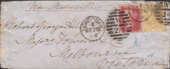 96569 - 1864 MAIL LONDON TO AUSTRALIA. Envelope, slight imperfect...