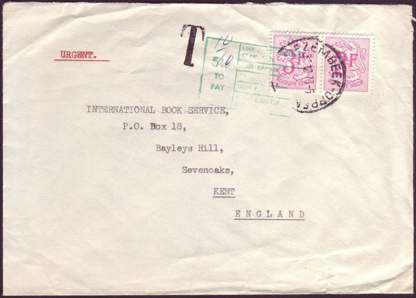 96632 - 1973 UNDERPAID MAIL BELGIUM TO THE UK. Envelope Be...