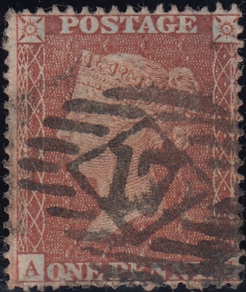 96688 - 1855 Die 2 PL.12 MATCHED PAIR LETTERED AG S.C. 16 PRINTING (SG21) AND L.C. 14 (SPEC C6).