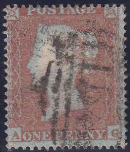 96745 - PL.188 (AG)(SG17). Used 1854 die 1 1d pl.188 S.C.1...