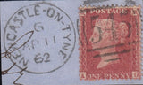 96761 - 1857 1D PL.36 (SG40)(AG). Group of six items all rose-red ...