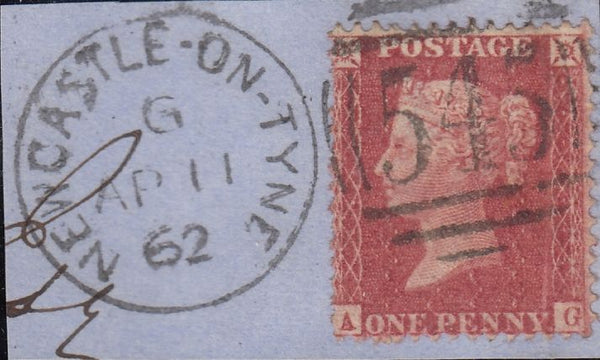 96761 - 1857 1D PL.36 (SG40)(AG). Group of six items all rose-red ...