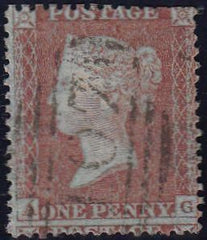 96764 1855 DIE 2 1D PL.13 MATCHED PAIR S.C.14 (SG24) AND L.C.14 (SPEC C6) LETTERED AG.