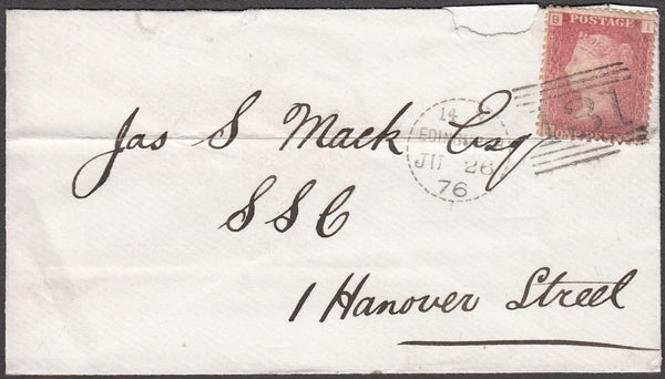 96777 - EDINBURGH DOTTED CIRCLE (RA9). 1876 envelope used ...