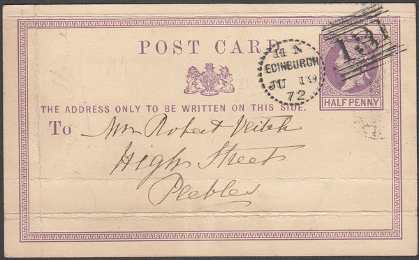 96794 - EDINBURGH DOTTED CIRCLE (RA9). 1872 QV ½d mauve po...