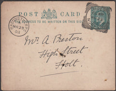96829 - NORFOLK. 1903 KEDVII ½d blue-green post card used ...
