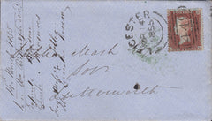 96860 - PL.199 (KD)(SG17) ON COVER. 1855 envelope Leiceste...