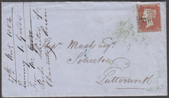 96869 - PL.188 (SK)(SG17). 1854 envelope with letter Daven...