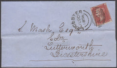 96874 - PL.32 (EG)(SG29) ON COVER. 1856 envelope Leicester...