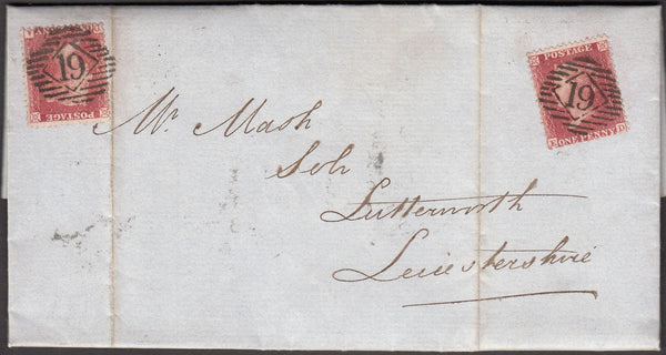 96884 - PL.56 (DA ED)(SG40) ON COVER/LATE FEE. 1858 entire...