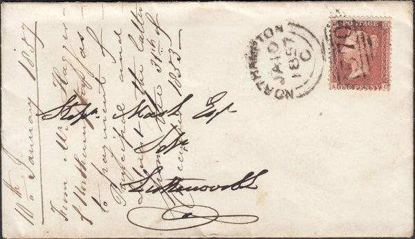 96908 -PL.29 (SG29)(AC) ON COVER NORTHAMPTON TO LUTTERWORTH. Envelope