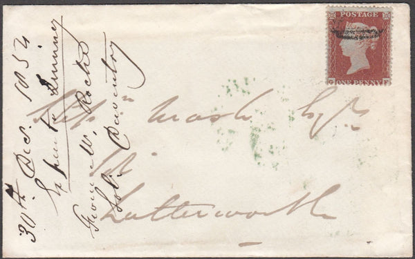 96918 - PL.190 (GF)(SG17) ON COVER. 1854 envelope with let...