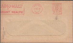 96977 - ADVERTISING/METER MARK. 1928 window envelope from ...