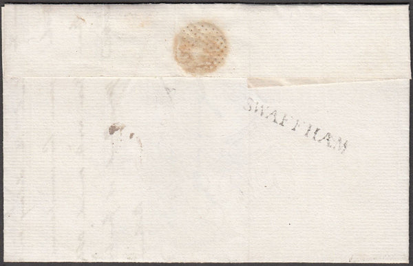 97019 - NORFOLK. 1834 letter Swaffham to Wymondham dated 1...