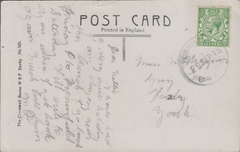 97040 - DERBYS. 1915 post card of Turnditch Church with KG...