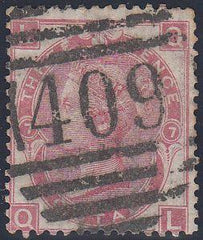 97102 - 1871 3D ROSE (SG103) CANCELLED "409" OF JERSEY. Us...