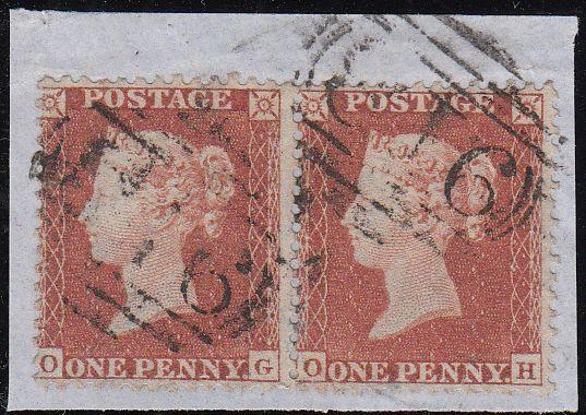 97192 - RES.PL.6 (OG OH) PERF 14 (SG22). Small piece with ...