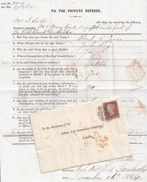 97201 - PL.193 (EK)(SG17) ON COVER. Fine 1854 Health Quest...