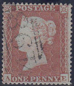 97223 - PL.197 (AE)(SG17). Fine used 1854 Die 1 1d pl.197 S.C.16 (SG17) lettered