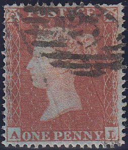 97227 - PL.197 (AL)(SG17). Good used 1854 Die 1 pl.197 S.C.16 (SG17) lettered AL