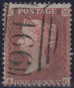 97228 - RES.PL.3 (SG)(SG22). Good used 1855 die 1 1d Res.p...