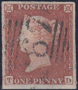 97246 - PL.157 (TD)(SG8). Fine to very fine used 1852 1d p...