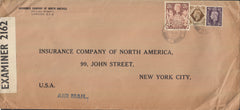 97405 - 1941 MAIL LONDON TO USA 2/6D BROWN (SG476). Large envelope (281 x 128) London to New York with...