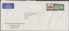97408 - 1957 MAIL LONDON TO USA 2/6D CASTLE ISSUE. Large envelope (229 x 101) London to Ohio wit...