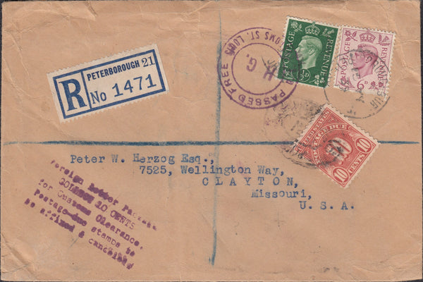 97433 - H.A.L.HUGHES AND CO., STAMP DEALERS, PETERBOROUGH/USA POSTAGE DUE AND 'OFFICIALLY SEALED' LABELS. 1...