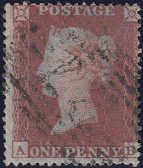 97440 - RES.PL.5 (AB)(SG17). Good used 1854 die 1 1d Res.p...