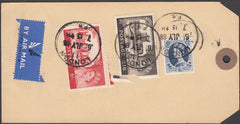 97462 - 1966 unaddressed parcel tag (157 x 79) with air ma...