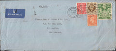 97468 - 1946 MAIL LONDON TO NEW ZEALAND 2/6D YELLOW-GREEN (SG476b). Large envelope (228 x 100), slight faults, London t...