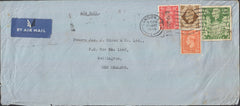 97468 - 1946 MAIL LONDON TO NEW ZEALAND 2/6D YELLOW-GREEN (SG476b). Large envelope (228 x 100), slight faults, London t...