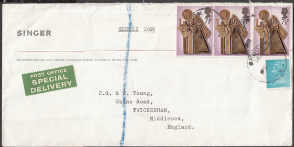 97471 - 1972 'POST OFFICE SPECIAL DELIVERY' GLASGOW TO TWICKENHAM. Large envelope (220 x 110) Glasgow to Twickenham wi...