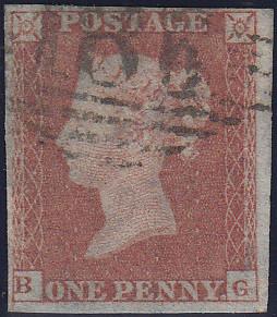 97481 - PL.157 (BG)(SG8). Fine used 1852 die 1 1d pl.157 l...