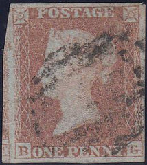 97482 - PL.161 (BG)(SG8). Good used 1853 die 1 1d pl.161 l...