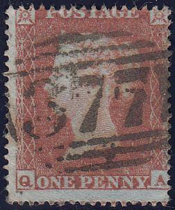 97523 - RES.PL.4 (QA)(SG17). Good used 1854 die 1 1d Res.p...