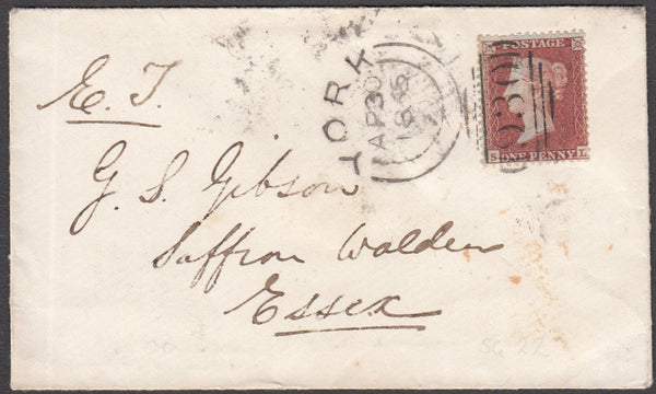 97526 - RES.PL.4 (SL) PERF 14 (SG22) ON COVER. 1855 envelo...