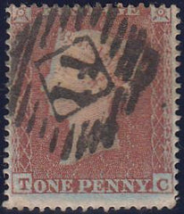 97546 - PL.196 (TC)(SG17). Good to fine used 1854 Die 1 1d pl.196