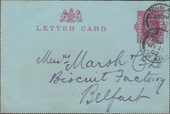 97577 - 1902 KEDVII 1D LETTER CARD USED ISLE OF MAN. A fin...