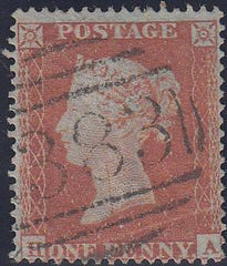 97617 - PL.192 (HA)(SG17). Used 1854 die 1 1d pl.192 lette...